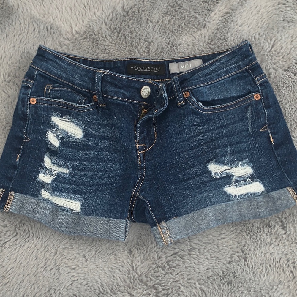 Size 0, Aeropostale mid-high waisted jeans shorts